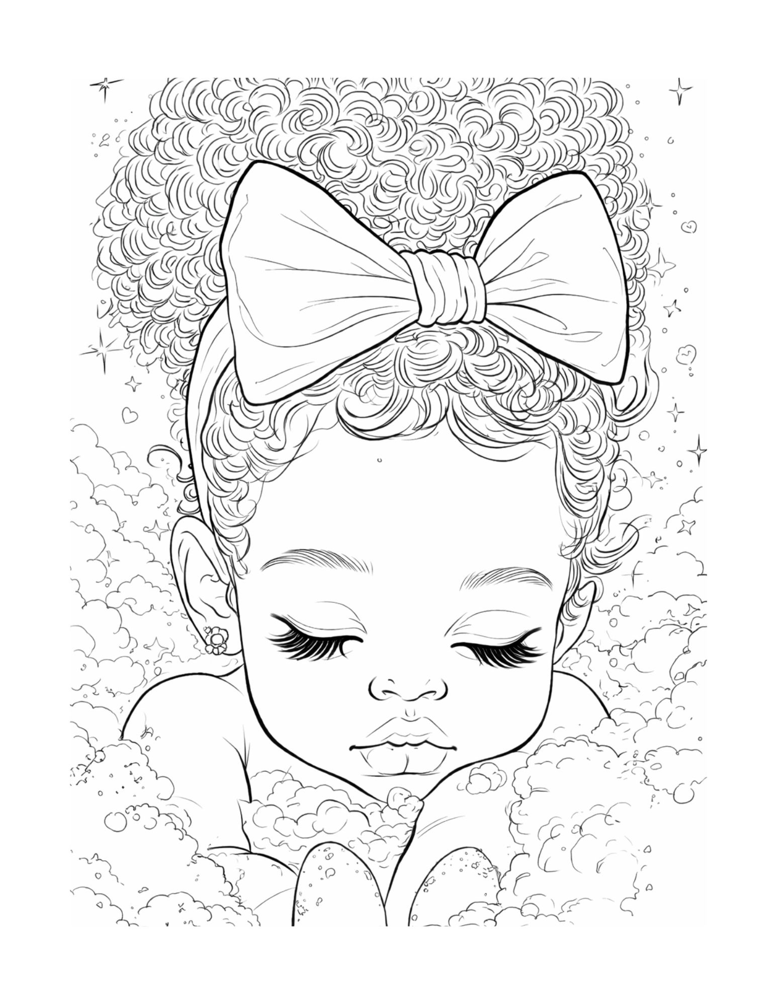 Ethereal Baby Coloring Page Preview 2